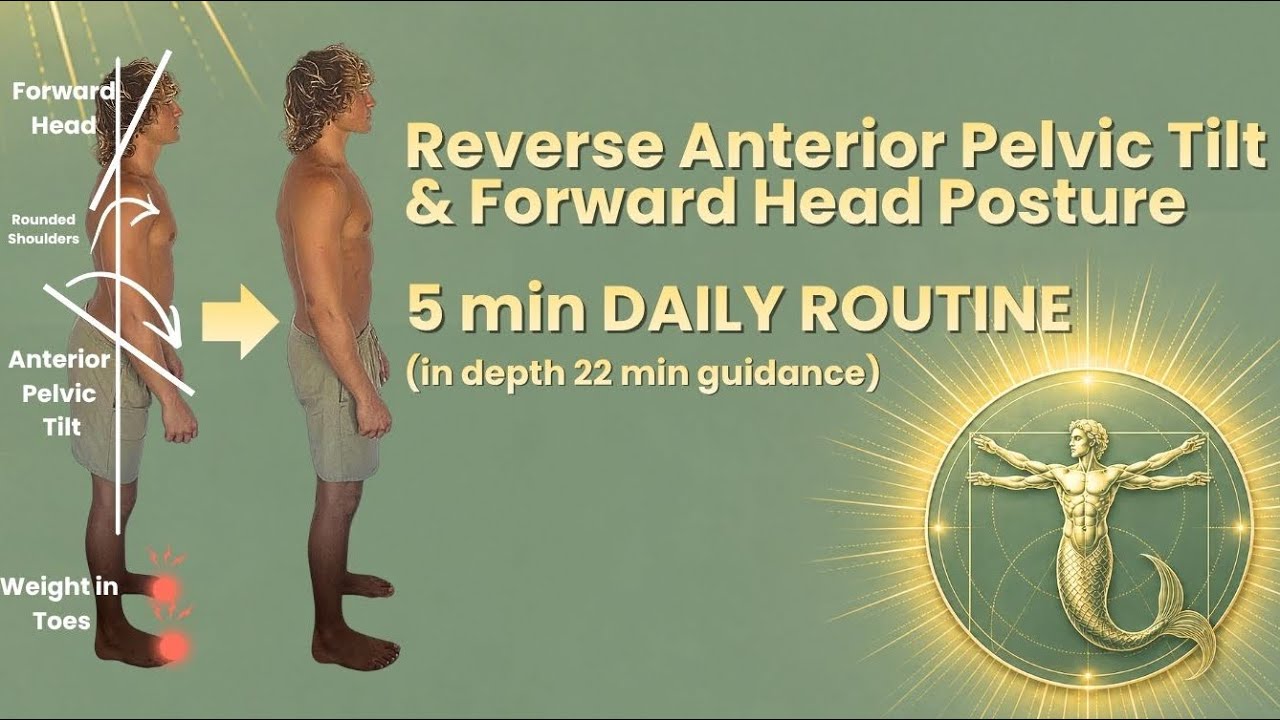 Reverse Anterior Pelvic Tilt & Forward Head Posture (In Depth Guidance for a 5 minute routine)