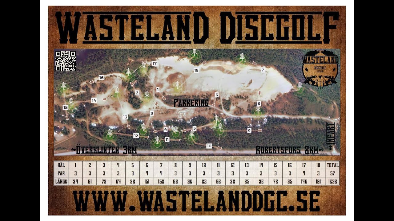 Discgolf runda på Wasteland's bana med Johan, Caleb och Kee