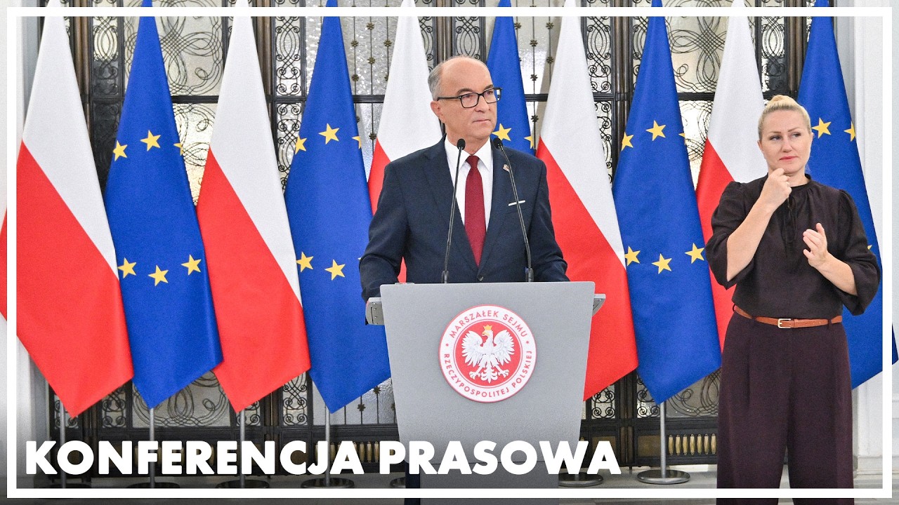 Konferencja prasowa marszałka Sejmu Włodzimierza Czarzastego.
