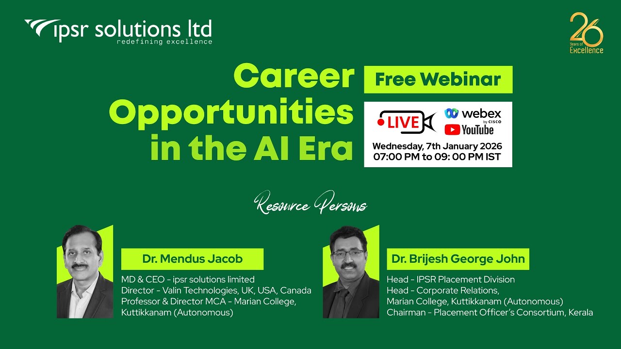 Day 13 | Career Opportunities in the AI era | Dr. Mendus Jacob | Dr. Brijesh George John