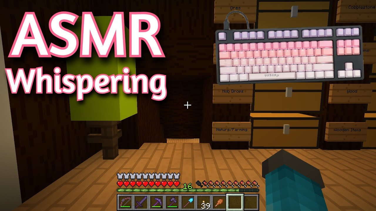 ASMR Gaming | MINECRAFT SURVIVAL WHISPERING (151) | Gum Chewing + Keyboard/Mouse Sounds 💤