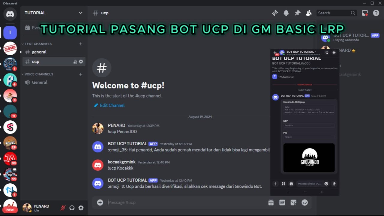 TUTORIAL PASANG BOT UCP DI GM BASIC LRP #gta #tutorial