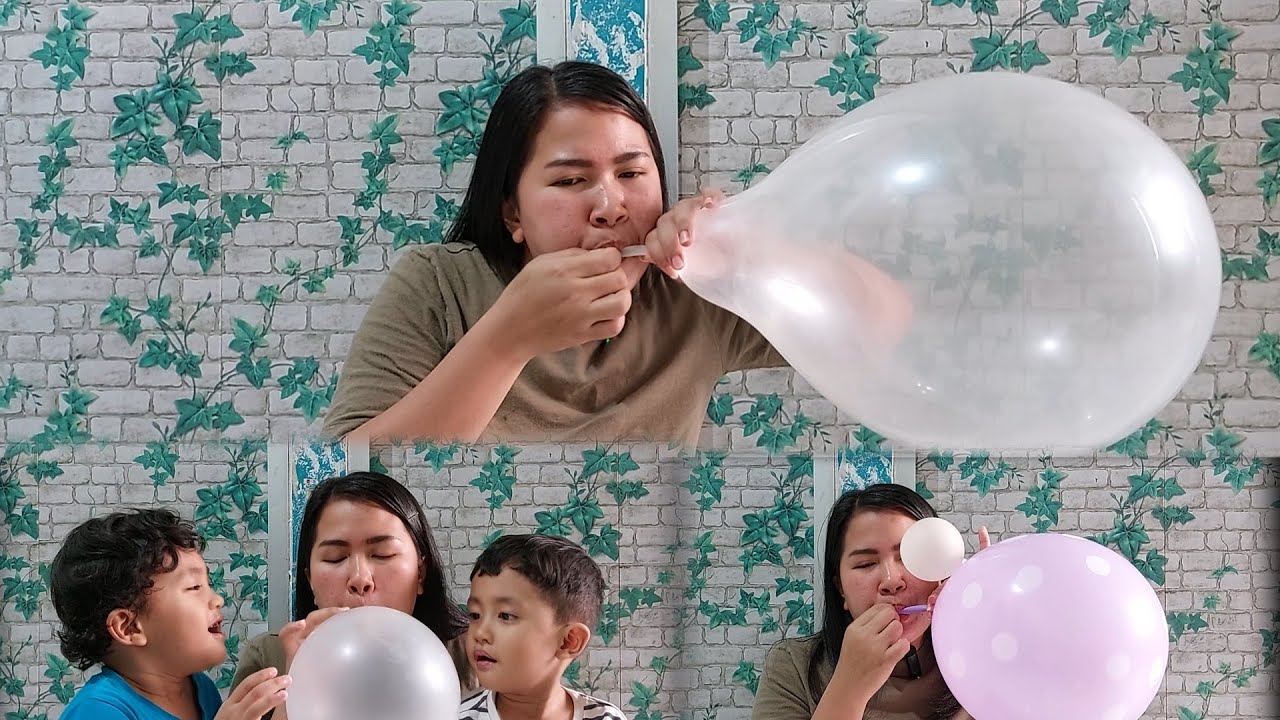 Tiup balon sampai besar dan meletus #tiupbalon#poping_balloons#meletuskanbalon#balon