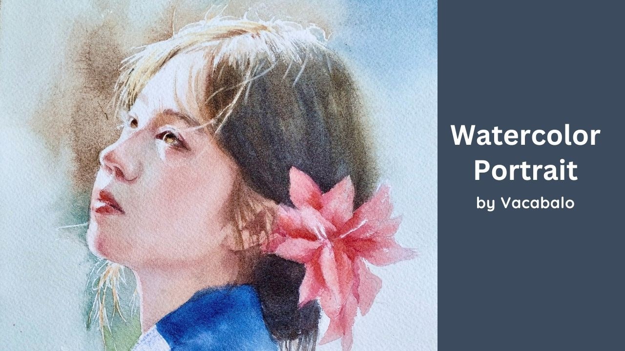 Watercolor portrait painting demo - a Chinese girl