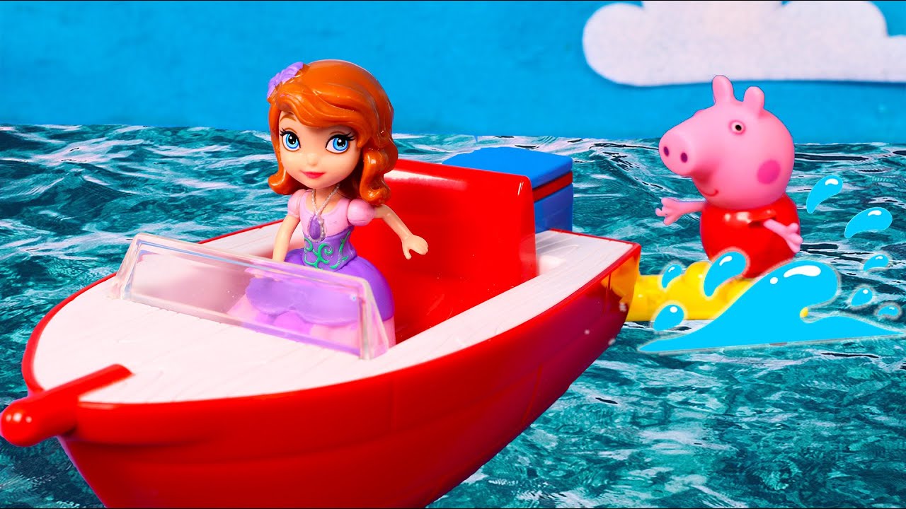 ❤ PEPPA PIG ❤ Peppa y Princesa Sofía paseo mágico en barco | Vídeos de Juguetes en Español