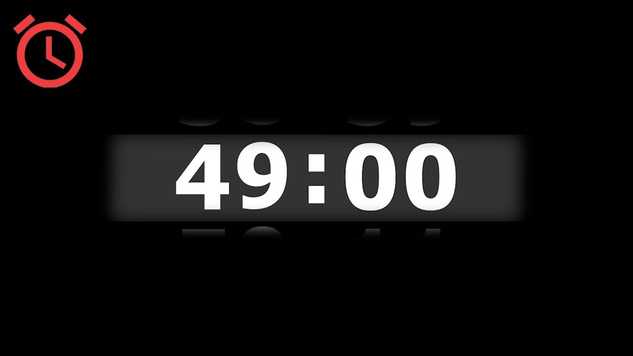 49 Minutes Countdown Timer with Realistic Clock Sound Only