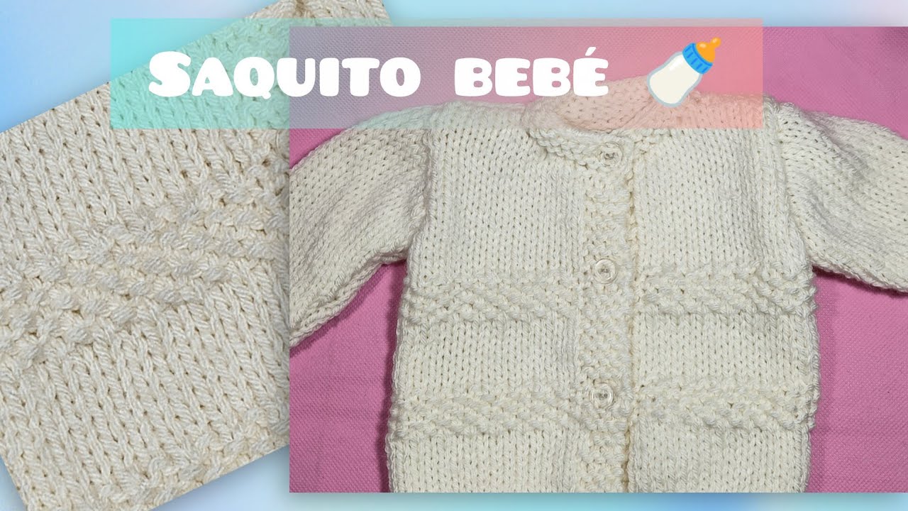 🧶 Saquito/chompita/ para bebé a dos agujas 🧶🧶🪡 fácil y rápido de hacer 😃