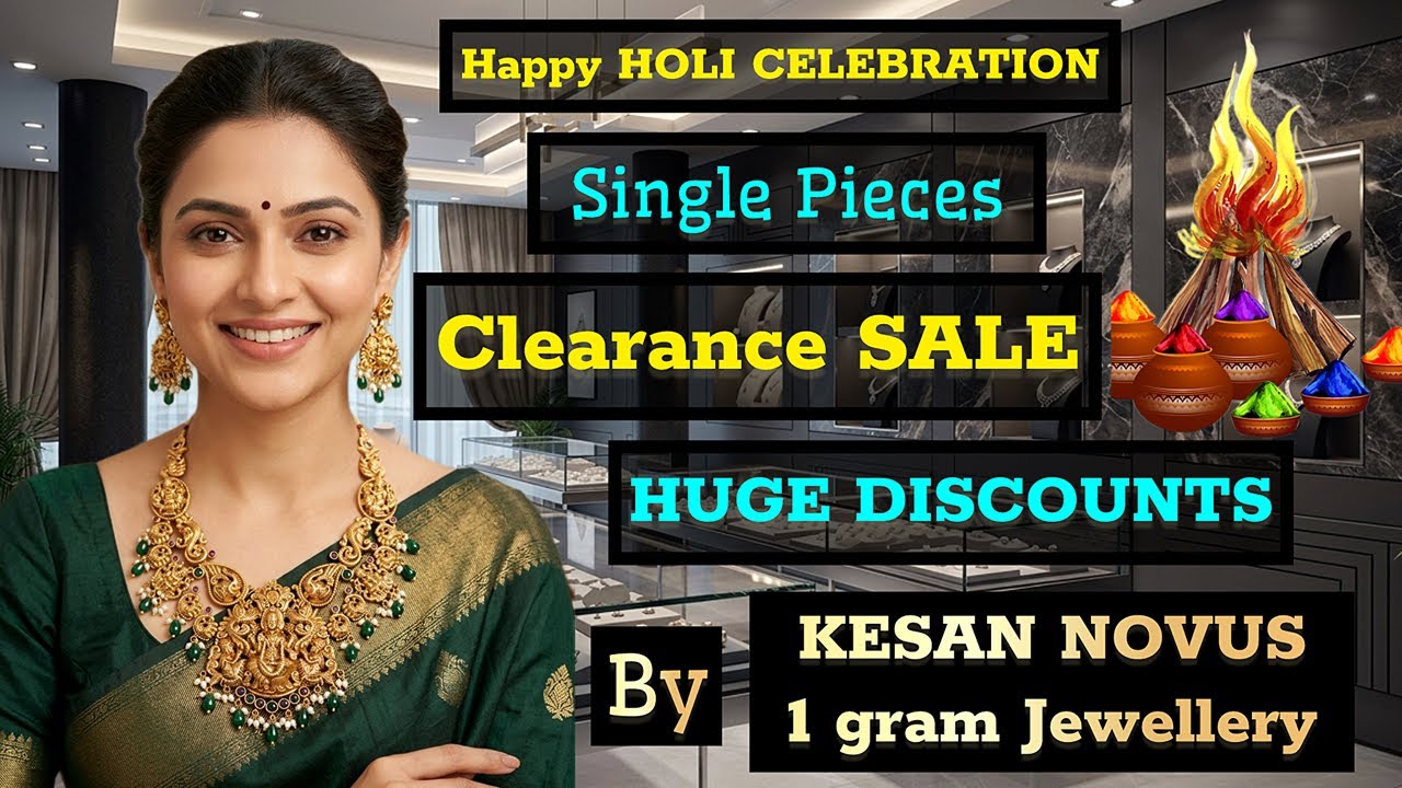 LAST CHANCE! 1 Gram Gold Jewellery Clearance Sale by KESAN NOVUS for HOLI
