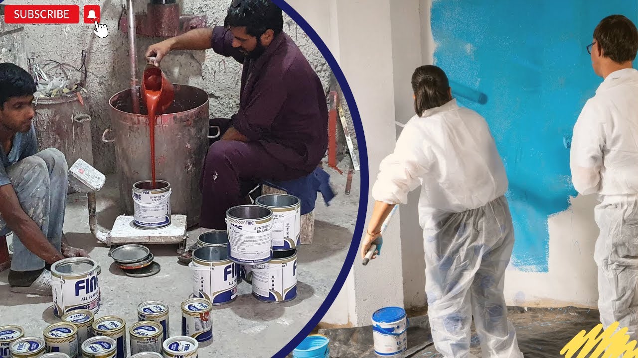 How it is made synthetic enamel | construction raw material enamel | famous paint factory | paints