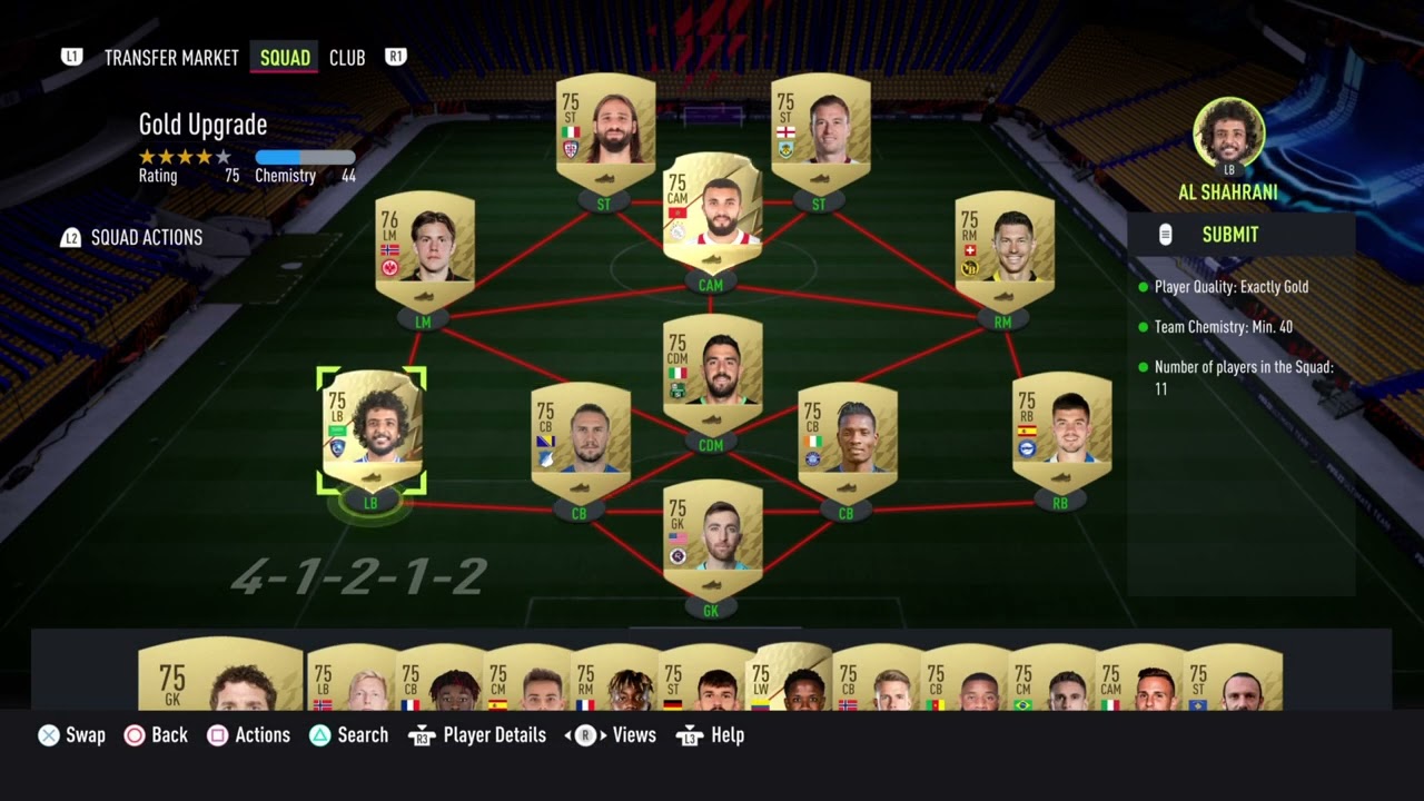 FIFA 22 Gold Upgrade SBC Solution