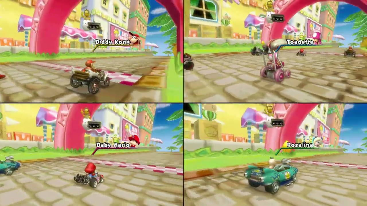 Mario Kart Wii ✦ 4 Players #468 (3 Tracks) 150cc
