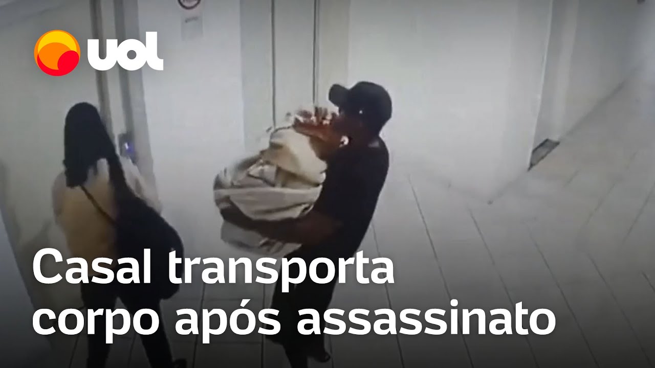 Câmaras mostram casal levando corpo em mala após assassinato; vídeo