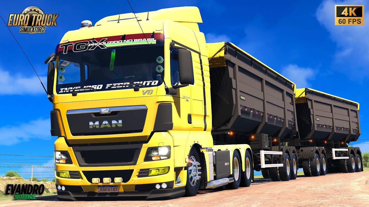 Man TGX 620CV V8 Tóp na Pressão (46 t) RodoCaçãmba no Puche Feijão Dest Cda Ets2 V1.57