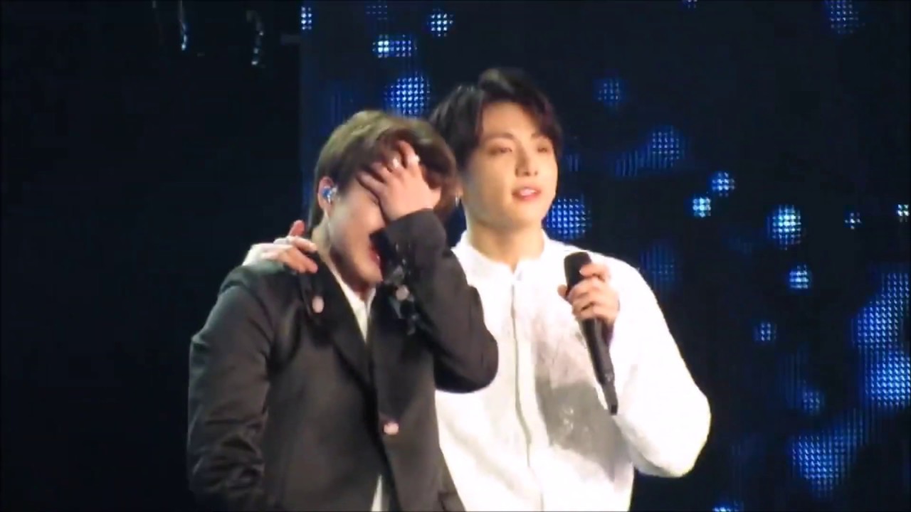 Jimin cried during Truth Untold and Jungkook left his spot to hug him 😭 😭