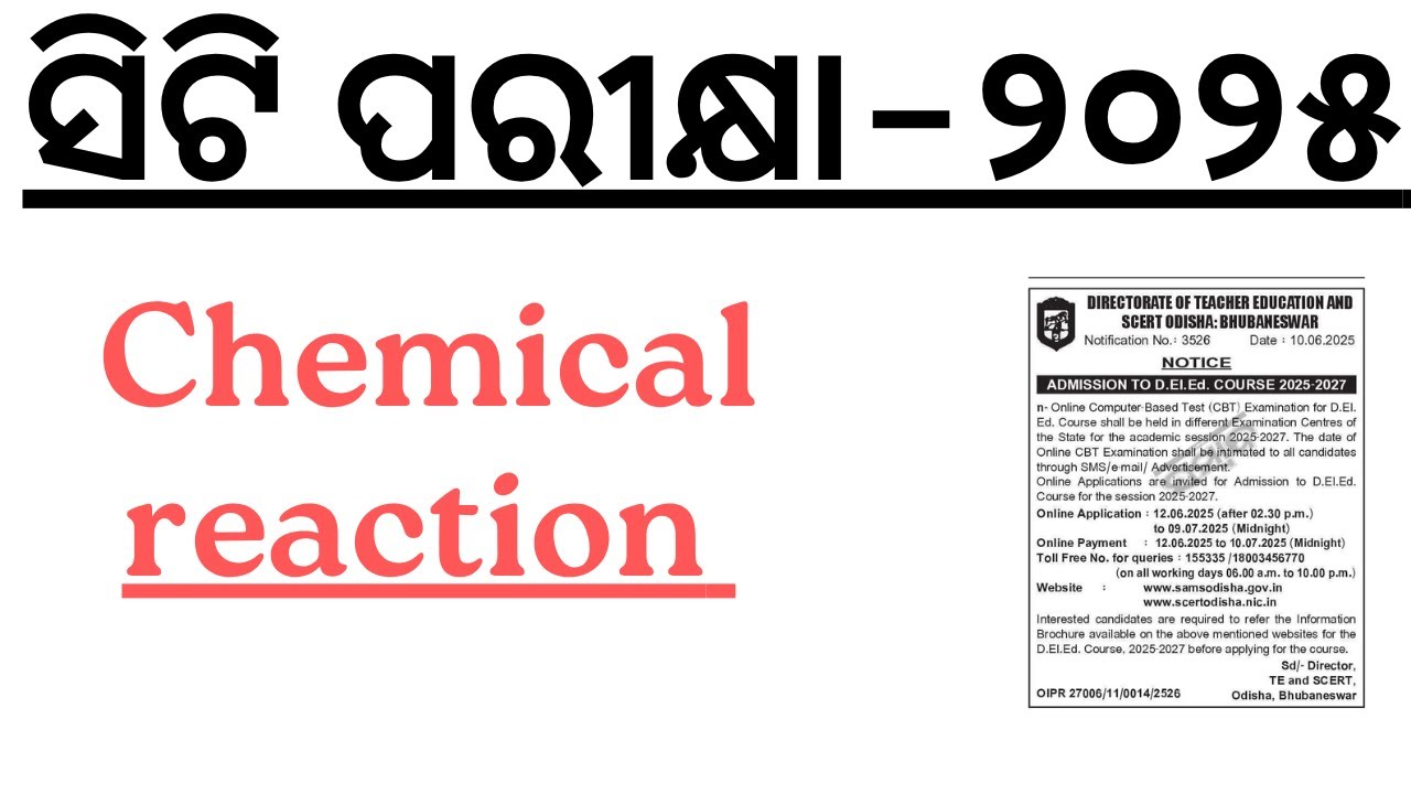 CHEMICAL REACTIONS AND EQUATIONS in 30 Minutes    Mind Map Series for CT 2025 I BED 2025 I OTET JT I