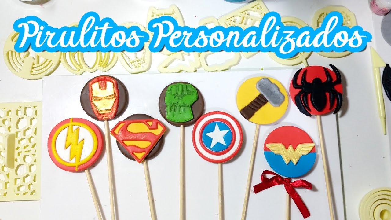 Pirulitos Personalizados no tema  Heróis em Biscuit ||Pierre Marinho