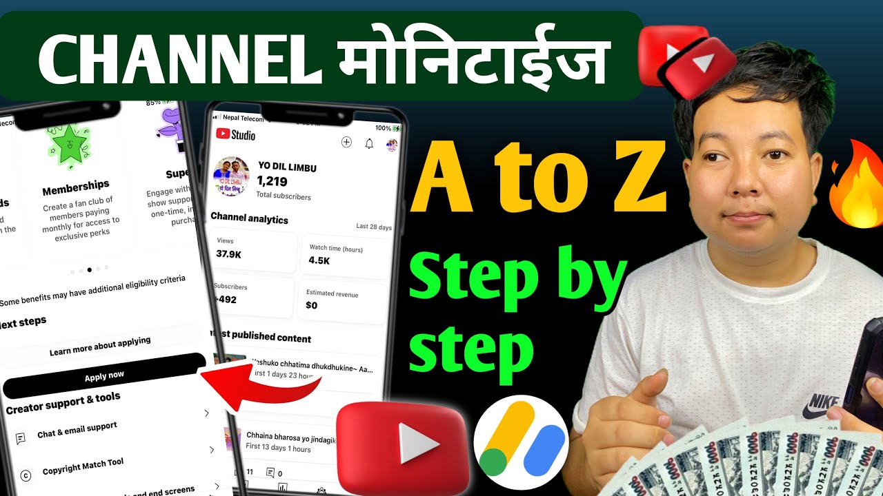 How to monetize youtube channel in nepal l youtube channel monetize garne tarika l Channel monetize