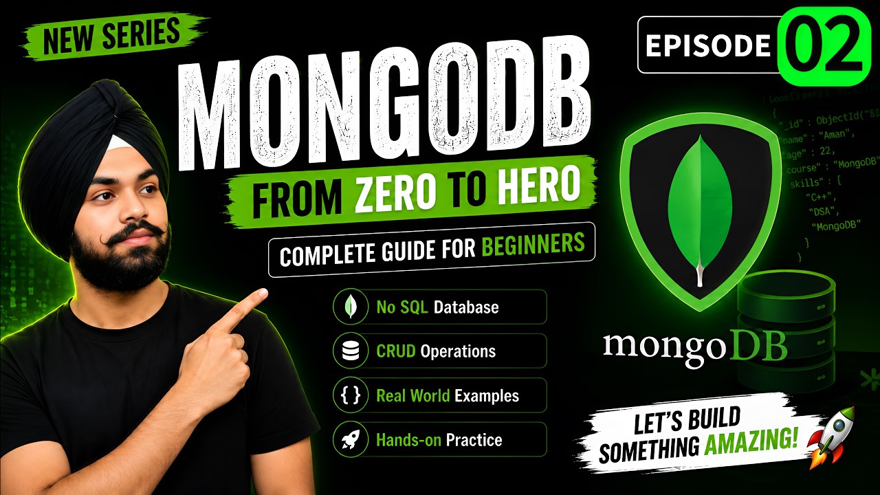 🔥 MongoDB Complete Basics in One Video 🚀 | Beginner Full Tutorial (Hindi)