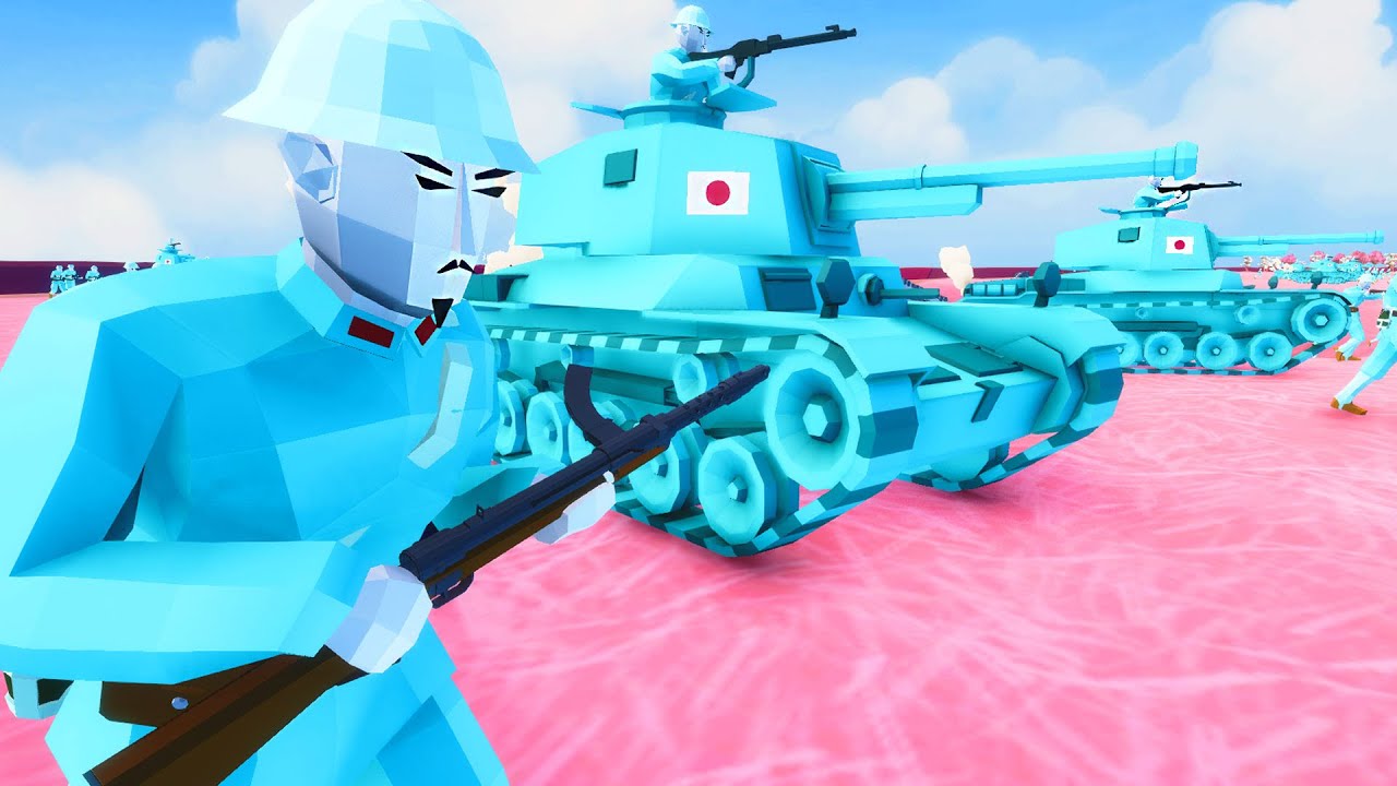 Brutal Japanese Army Defense of ISLAND BEACHES! - Total Tank Simulator: New Update
