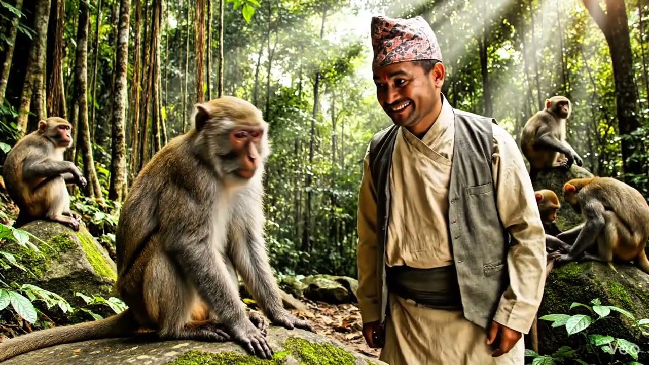 Monkey le gym garyo, tar… jasto bhayo aba 😆Aama herna basin! Nepali comedy.#funny #comedy #viral #ai