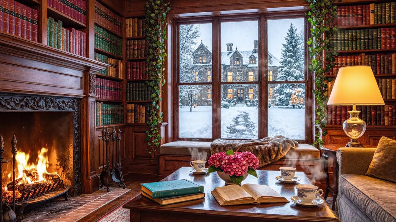 Good Mood Winter Jazz Piano 🎹 Cozy Coffee Shop & Fireplace Sounds