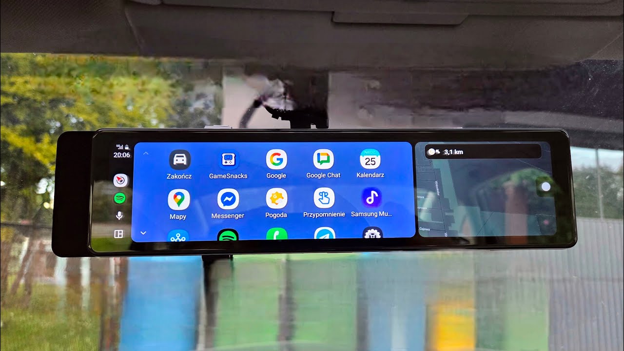Lusterko z kamerą cofania, rejestratorem, carplay i androidauto ZHNN.