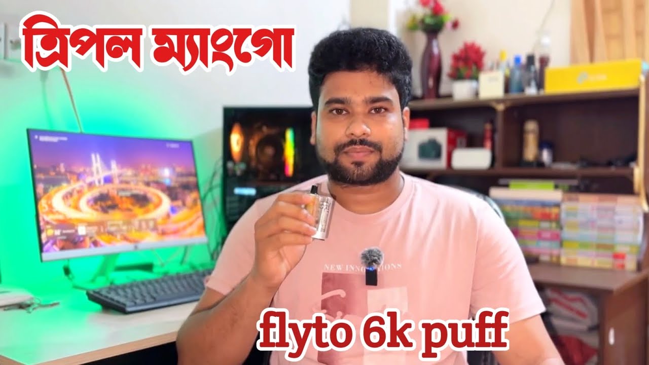 Flyto 6k Puff || Triple Mango Flavour 🥭 || ট্রিপল ম্যাংগো | Test in review bangla