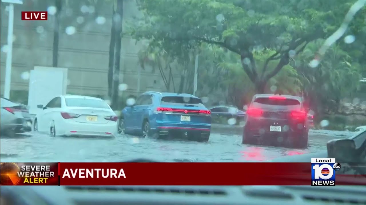 Areas around Aventura Mall flood