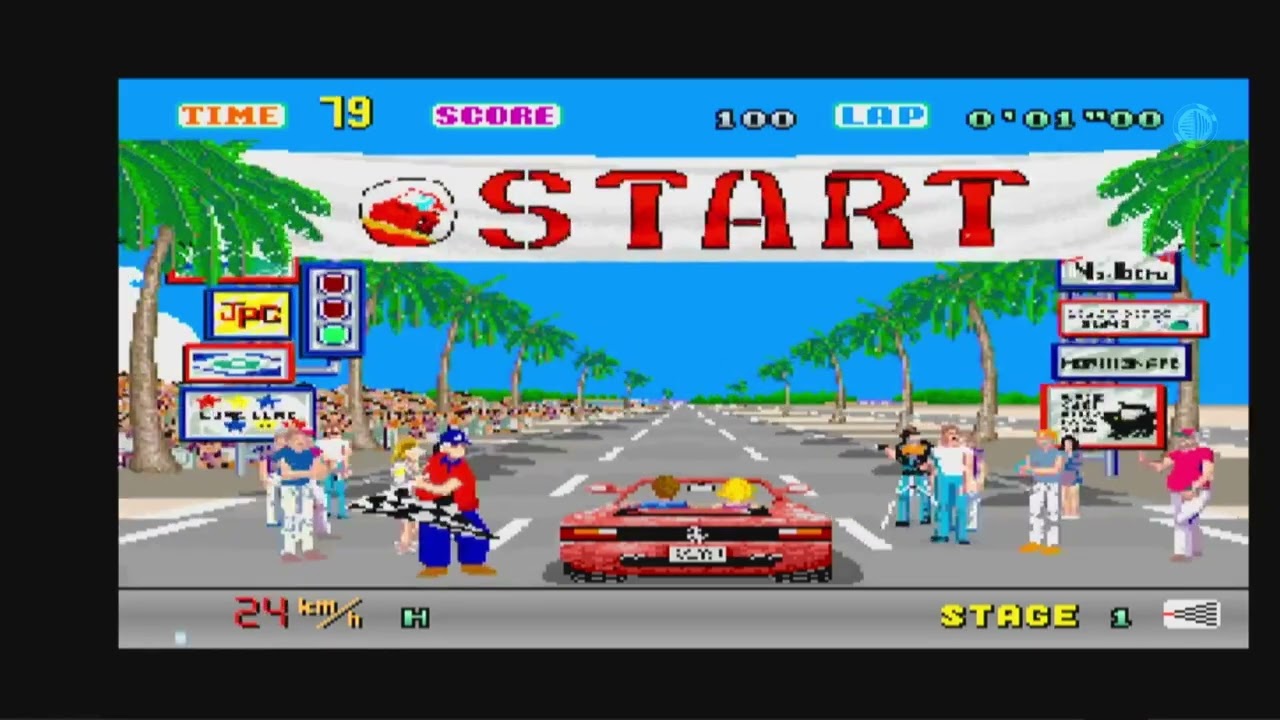 Out Run AGA Amiga 1200 Gameplay No Comment