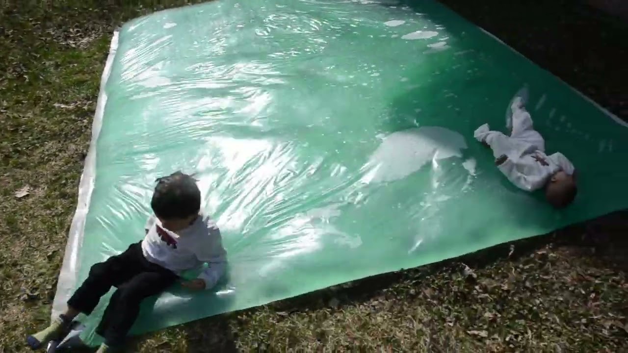 The kids on a water blob. 2014