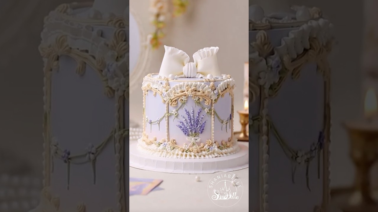 How to pipe a 3D Lavender cake | Amazing cake decorating tutorial #trending #cakedecorating #shorts