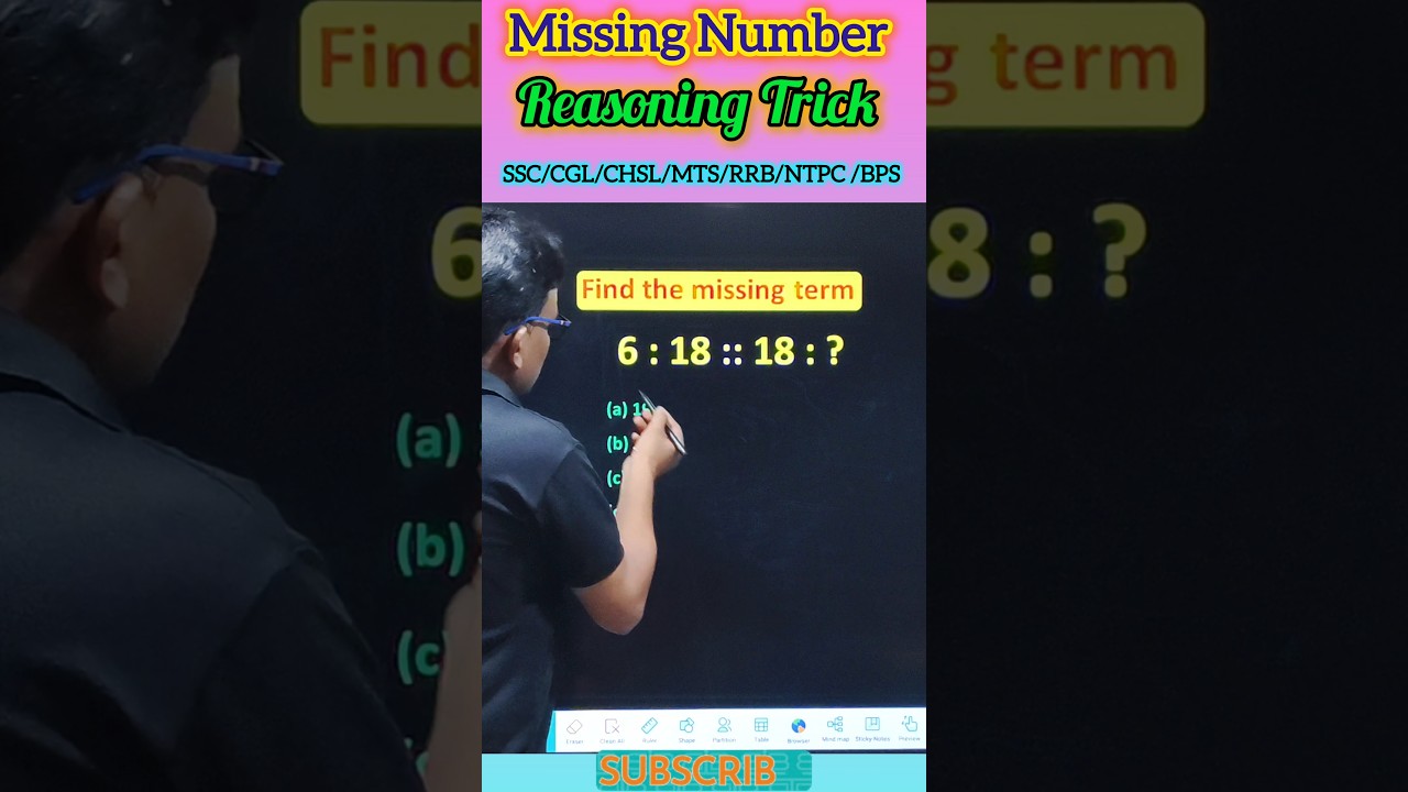Missing Number Reasoning Short Tricks&nbsp;#ssccgl&nbsp;#ssc&nbsp;#sscchsl