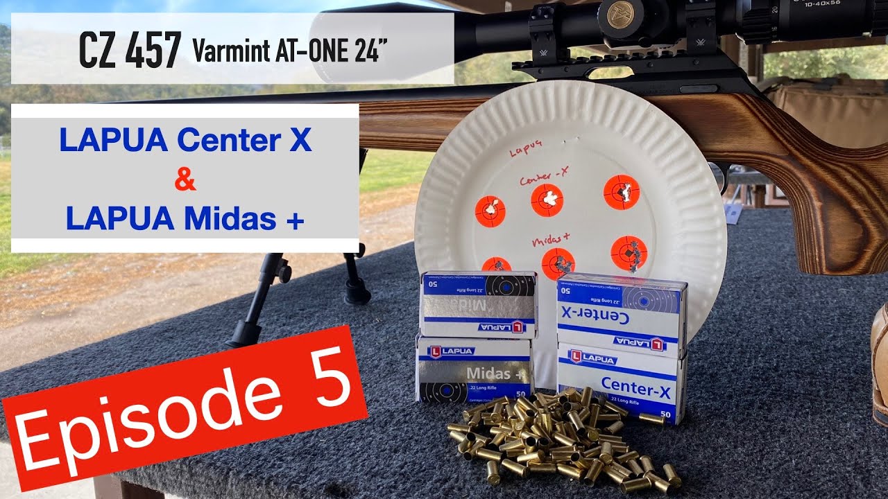 CZ 457 AT-ONE — точность стрельбы из Lapua Center X и Lapua Midas + боеприпасов на 50 ярдах
