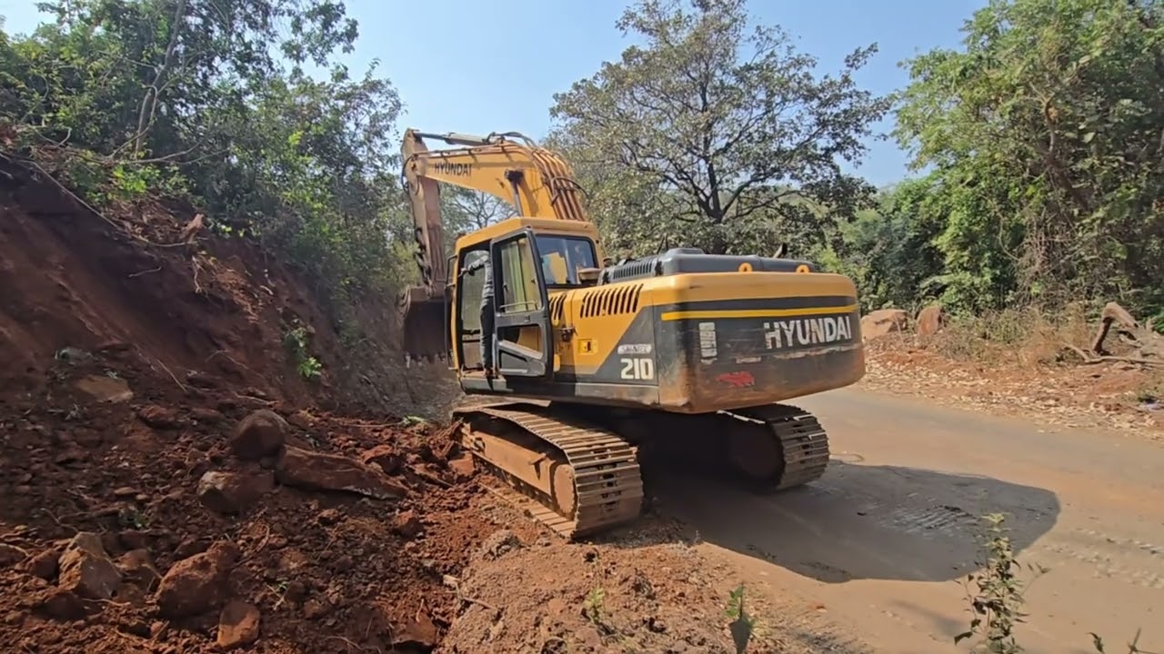 Hyundai Excavator Hill Cutting | Road Widening Work in Progress. #excavator #jcb #video. #virel 