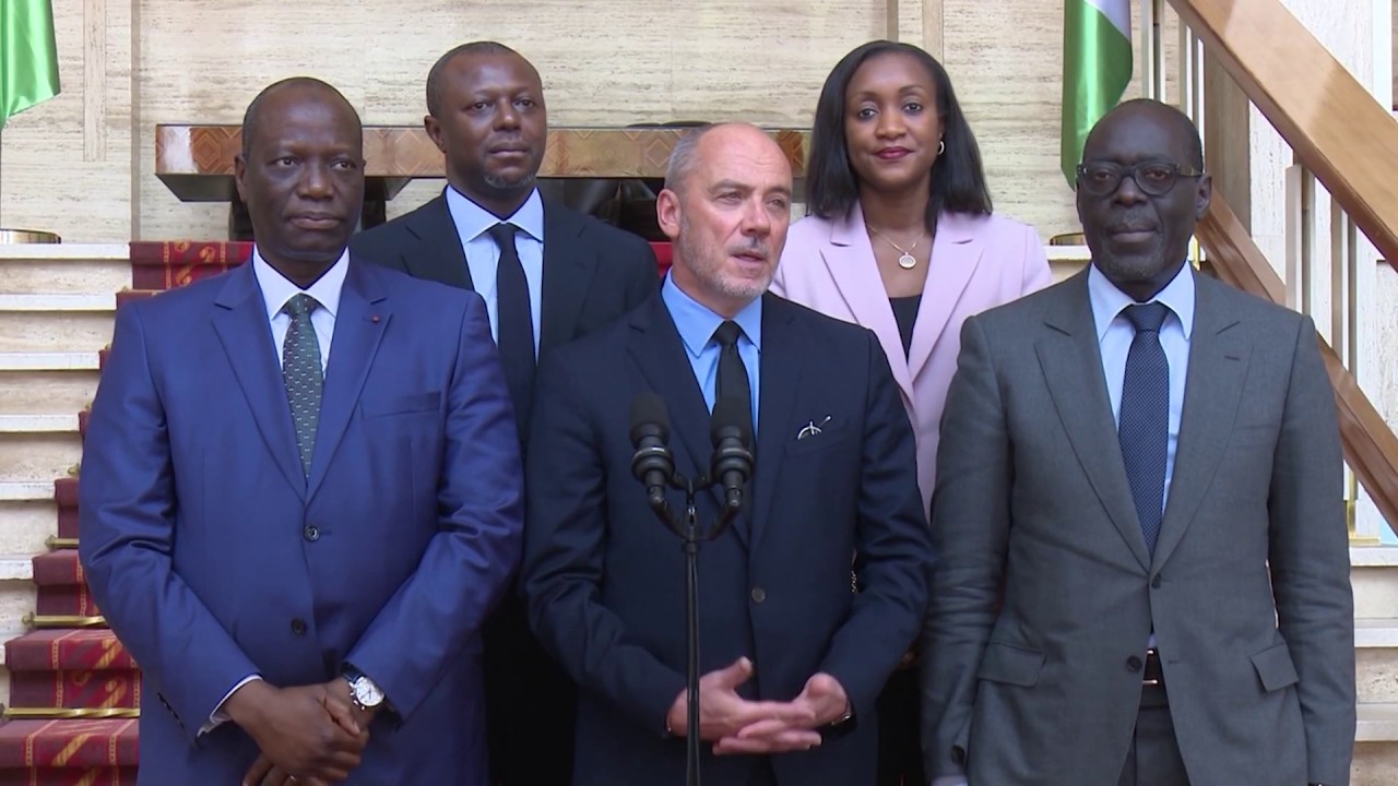 Les PDG de Orange Côte d'Ivoire et Canal+ reçus en audience par le Président Alassane Ouattara