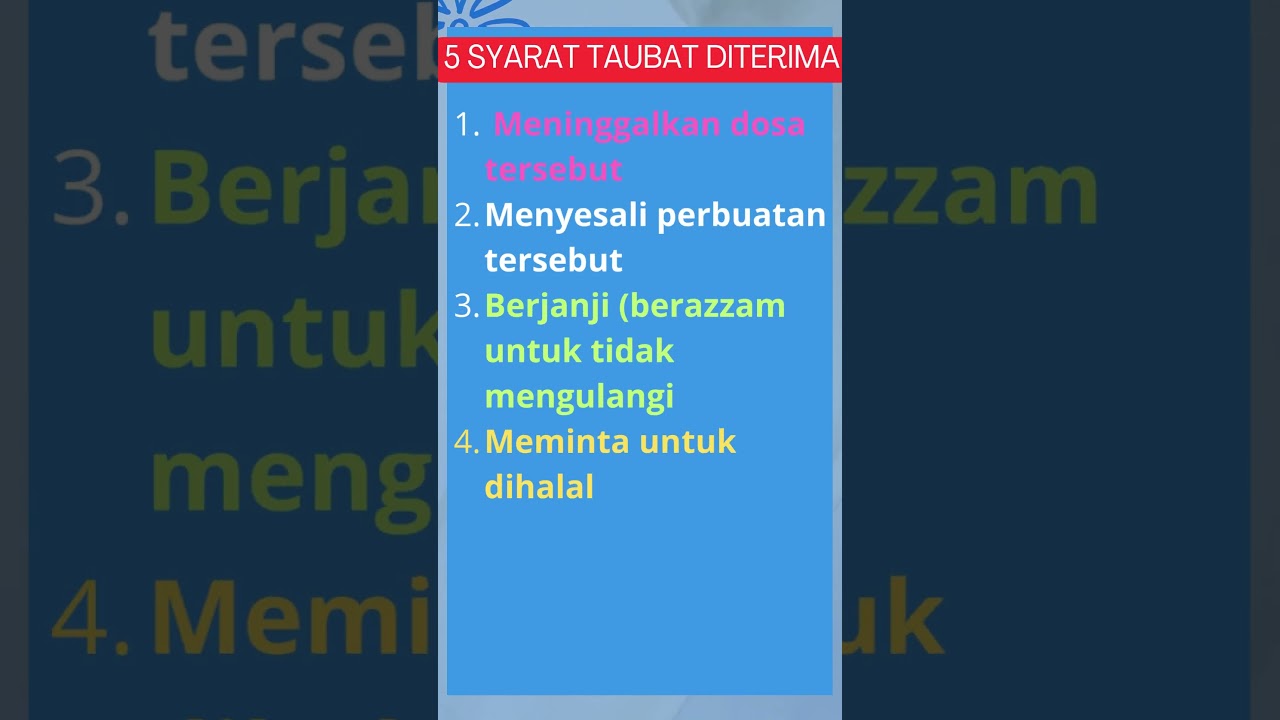 5 Syarat Taubat diterima