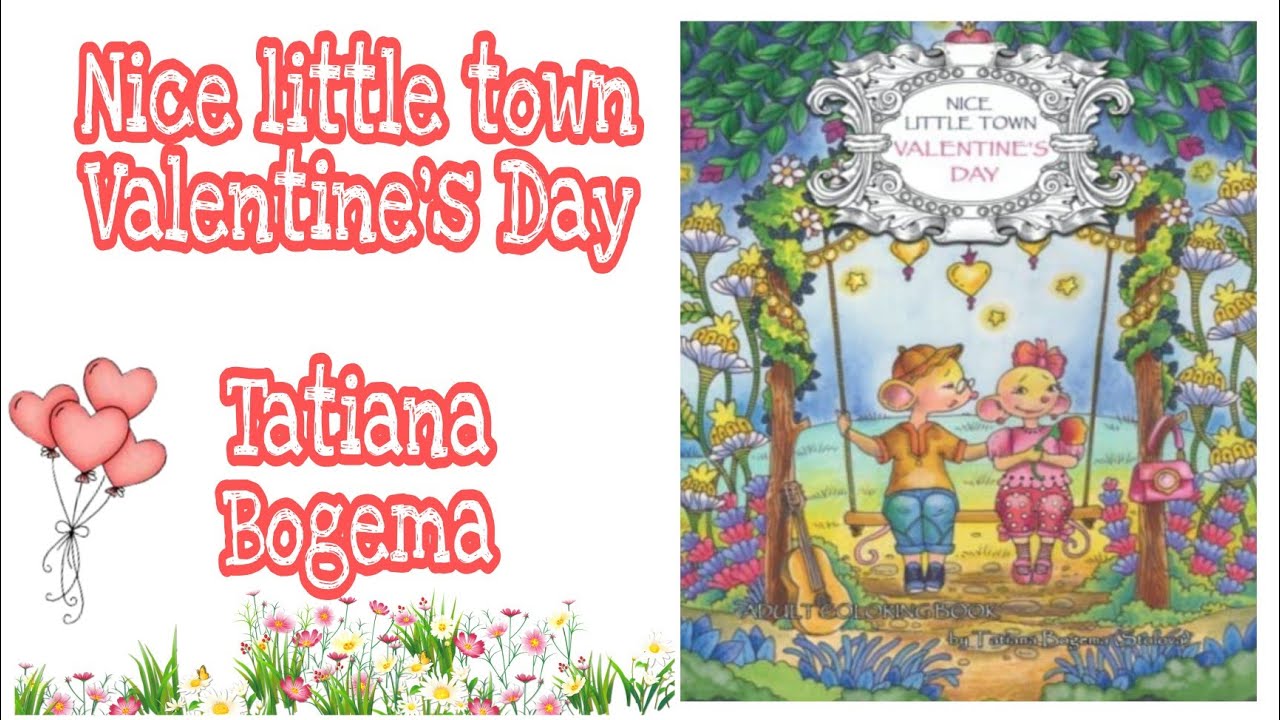 Nice little town Valentine's Day Tatiana Bogema adult coloring book
