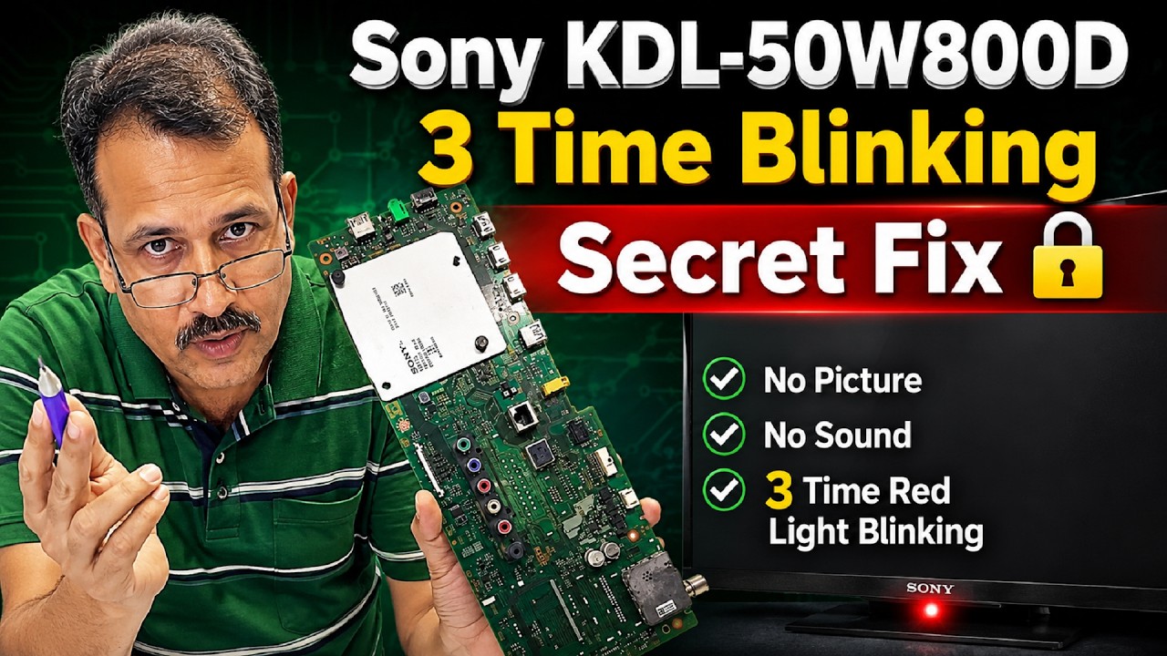 sony tv 3 time blinking | sony bravia 3 time red light blinking | KDL-50W800D 3 time blinking