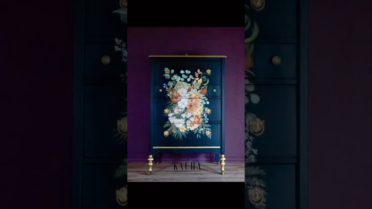 Dresser Inspo: Floral Design Using Decor Transfers!  