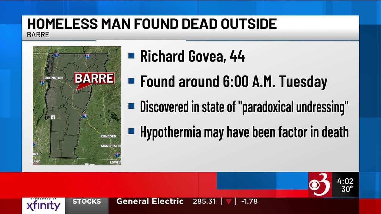 Homeless man found dead in Barre amid bitter cold