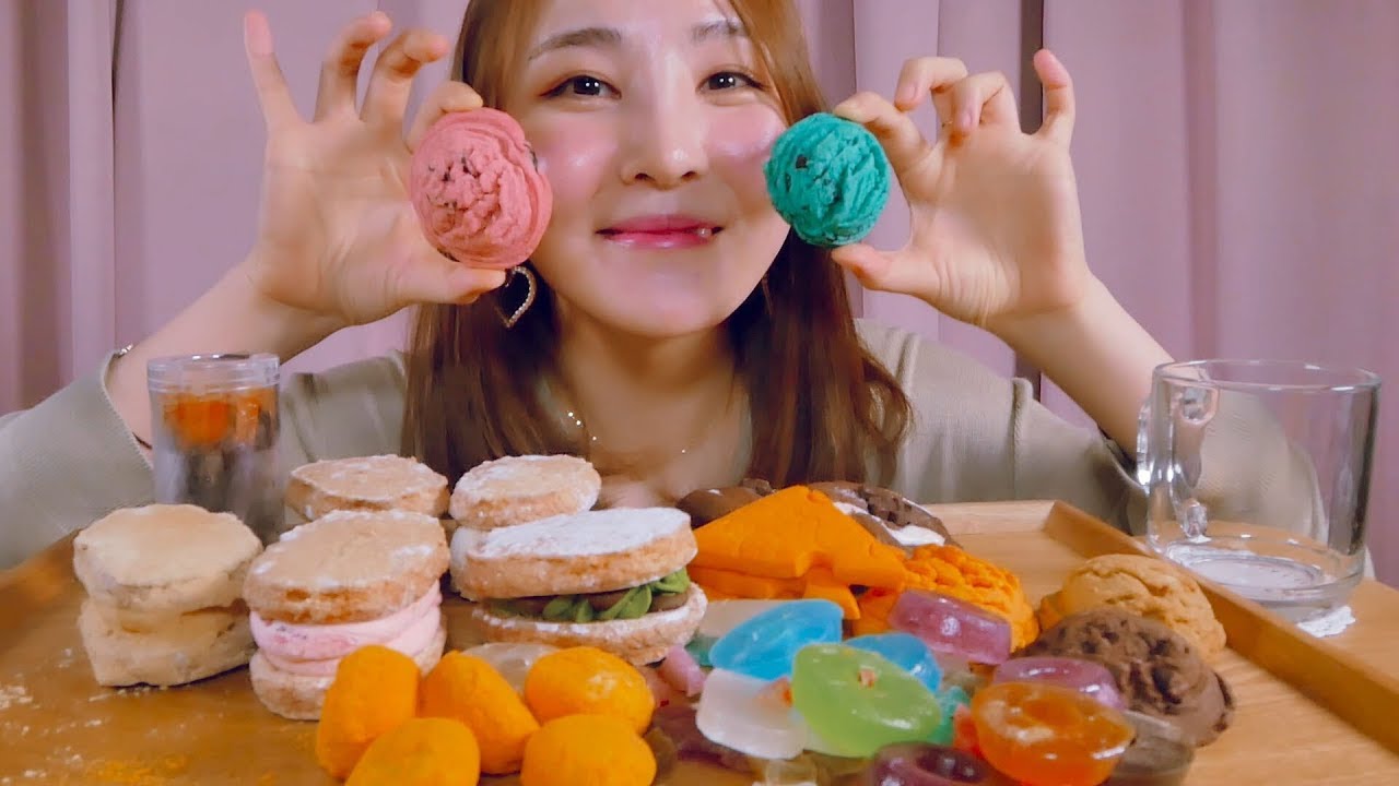 (👂이어폰필수)입체음향 소리아라｜코하쿠토, 다쿠아즈, 마시멜로 초코 쿠키, 스쿱쿠키 등 이팅사운드｜Sweet snack Eating sound｜Whispering｜Eng Sub💕