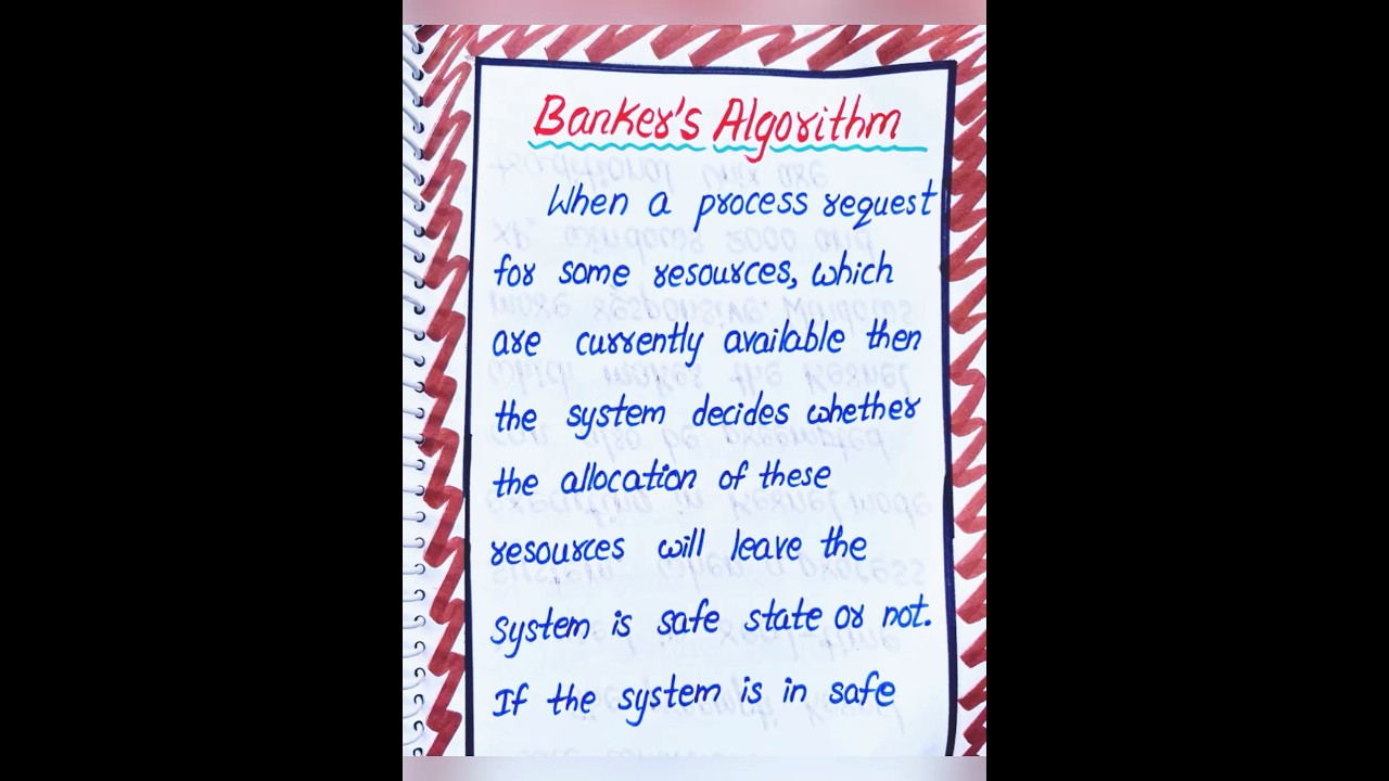 Banker’s Algorithm in Operating Systems notes by LahariLectures 