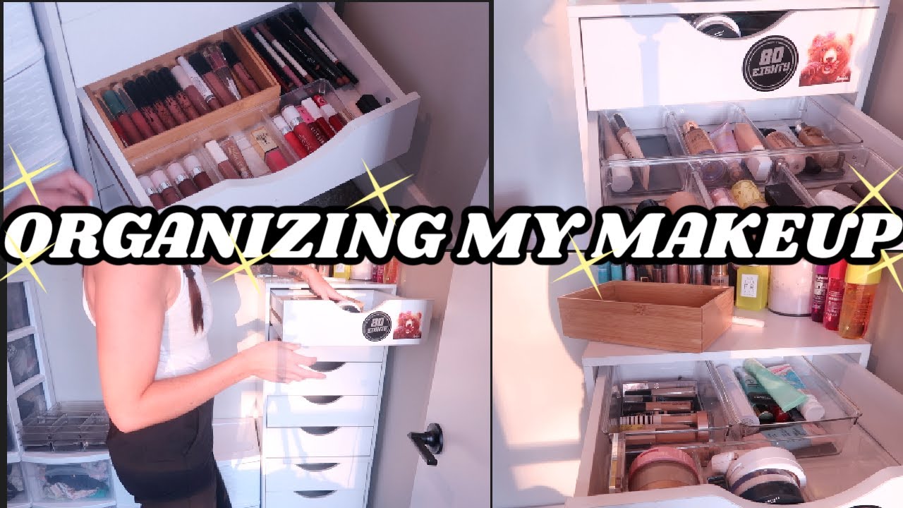 ORGANIZING MY MAKEUP COLLECTION 🌻 ORGANIZE MY MAKEUP WITH ME