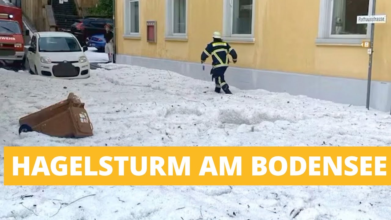 Extremwetter in Baden-W&uuml;rttemberg: Hagelsturm verwandelt Sipplingen in Eislandschaft