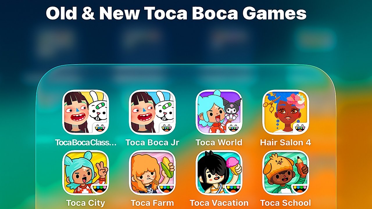 Stare i nowe Toca Boca 2025: Toca Boca Jr Classics, Toca Boca World, Hair Salon 4, Toca City, Toc...