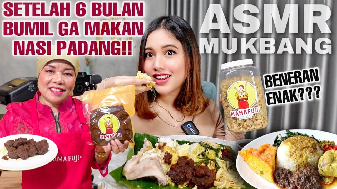 MUKBANG NASI PADANG + RENDANG & KUE BAWANG MAMA FUJI!! AWAS NGILER...