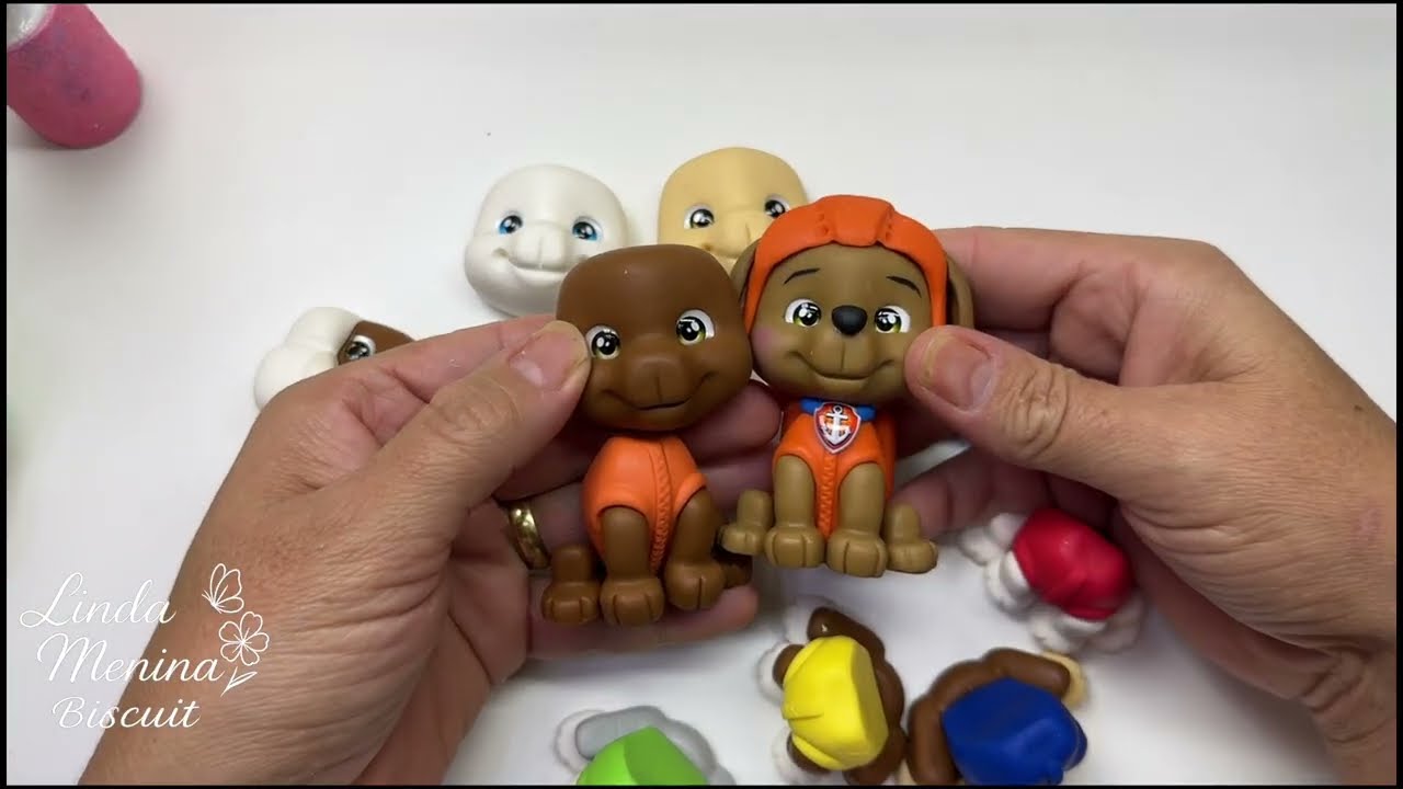 Como Fazer Patrulha Canina em Biscuit 🐾  Parte 2| Moldes de Silicone Angélica Barbosa