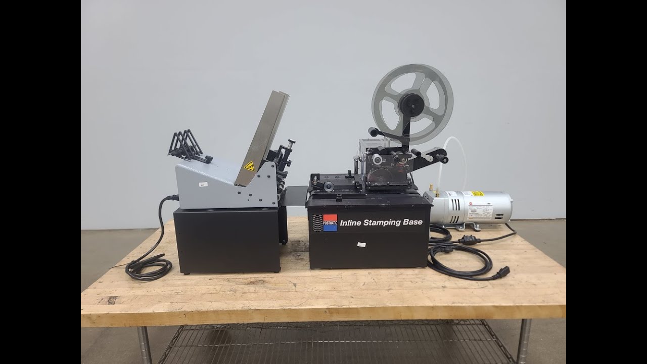 Postmatic 7000SA Inline Stamping / Tabbing Base w/ Feeder