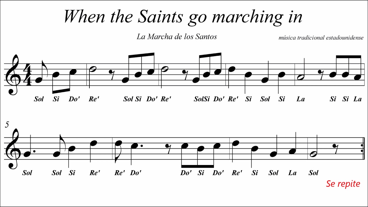 La Marcha de los Santos  -flauta dulce-
