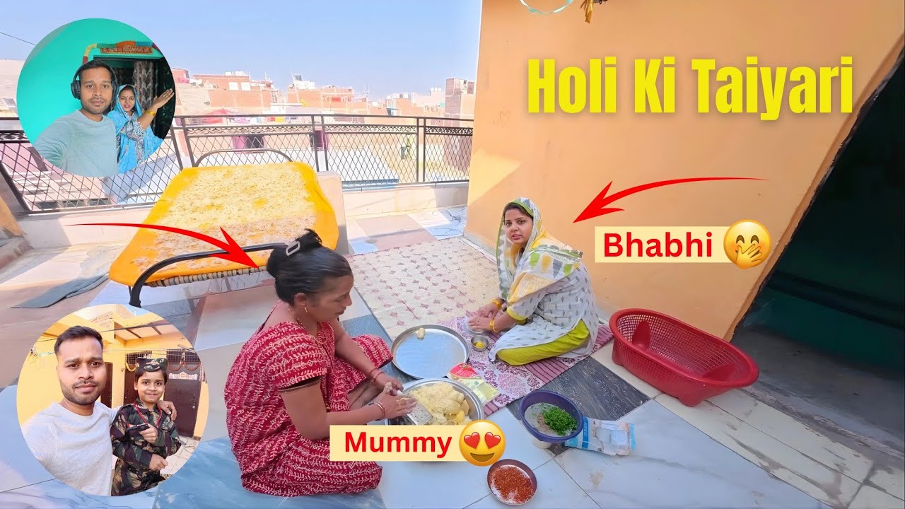 Holi Ki Taiyari Shuru 😍| Ghar Par Full Preparation Vlog 🟩🟨